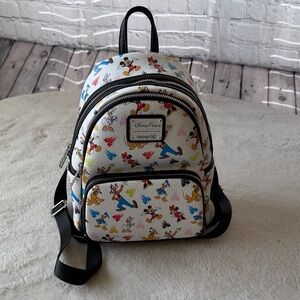 Loungefly White and Black Disney Character Backpack NWT